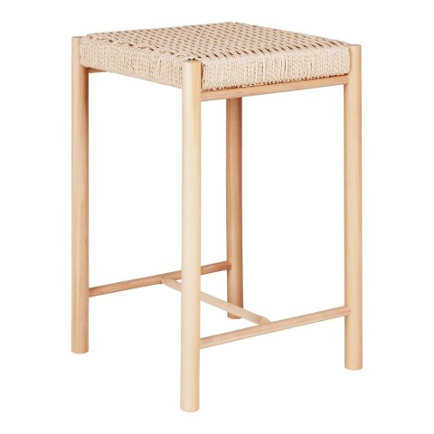 Hoker Abano drewniany z plecionką boho rustykalny 66,5 cm do kuchni i wyspy Intesi ( Rozmiar: uniwersalny )