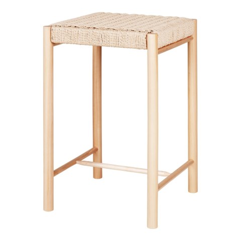 Hoker Abano drewniany z plecionką boho rustykalny 66,5 cm do kuchni i wyspy Intesi ( Rozmiar: uniwersalny )