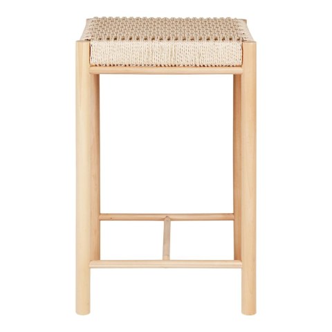 Hoker Abano drewniany z plecionką boho rustykalny 66,5 cm do kuchni i wyspy Intesi ( Rozmiar: uniwersalny )