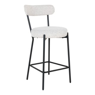 Hoker Badalona boucle szary z oparciem 65 cm nowoczesny tapicerowany do kuchni i wyspy ( Rozmiar: uniwersalny )