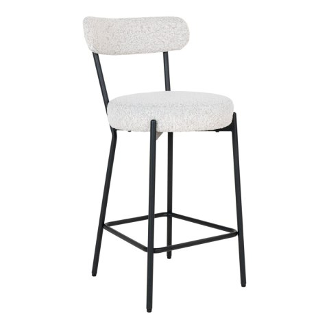 Hoker Badalona boucle szary z oparciem 65 cm nowoczesny tapicerowany do kuchni i wyspy ( Rozmiar: uniwersalny )