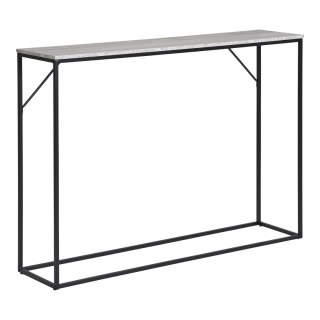 Konsola Vita loftowa wąska trawertynowa czarna metalowa do przedpokoju Intesi 110x26 cm ( Rozmiar: uniwersalny )