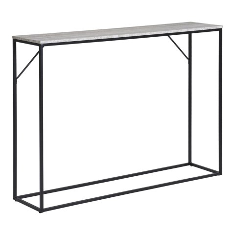 Konsola Vita loftowa wąska trawertynowa czarna metalowa do przedpokoju Intesi 110x26 cm ( Rozmiar: uniwersalny )