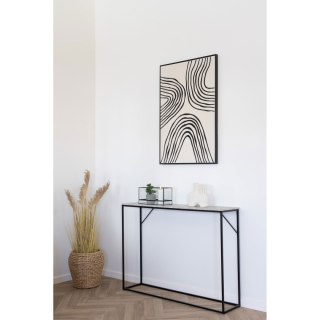 Konsola Vita loftowa wąska trawertynowa czarna metalowa do przedpokoju Intesi 110x26 cm ( Rozmiar: uniwersalny )