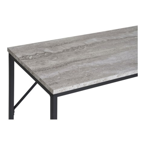 Konsola Vita loftowa wąska trawertynowa czarna metalowa do przedpokoju Intesi 110x26 cm ( Rozmiar: uniwersalny )