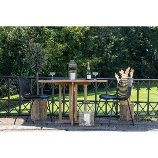 Krzesło ogrodowe Branson czarne nowoczesne z tworzywa na taras balkon ( Rozmiar: uniwersalny )
