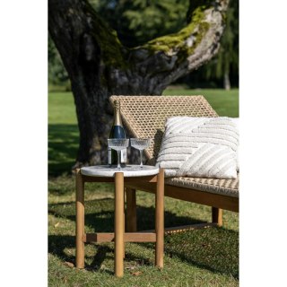 Leżak ogrodowy Derby House Nordic drewniany tekowy z rattanu regulowany boho ( Rozmiar: uniwersalny )