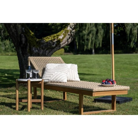Leżak ogrodowy Derby House Nordic drewniany tekowy z rattanu regulowany boho ( Rozmiar: uniwersalny )