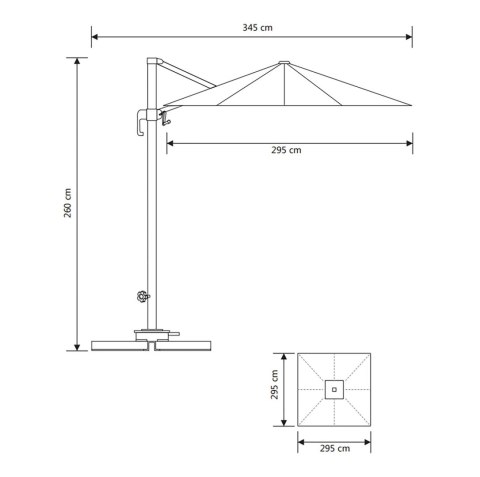 Parasol ogrodowy Baza piaskowy House Nordic aluminiowy składany 295 cm ( Rozmiar: uniwersalny )