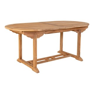 Stół rozkładany do jadalni i ogrodu Salamanca owalny z drewna tekowego rustykalny 180-240x90 cm Intesi ( Rozmiar: uniwersalny )
