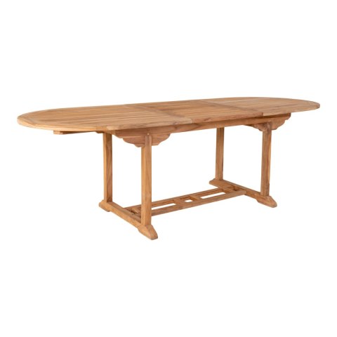 Stół rozkładany do jadalni i ogrodu Salamanca owalny z drewna tekowego rustykalny 180-240x90 cm Intesi ( Rozmiar: uniwersalny )
