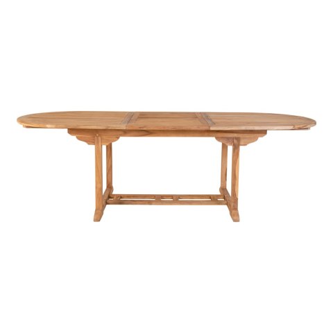 Stół rozkładany do jadalni i ogrodu Salamanca owalny z drewna tekowego rustykalny 180-240x90 cm Intesi ( Rozmiar: uniwersalny )