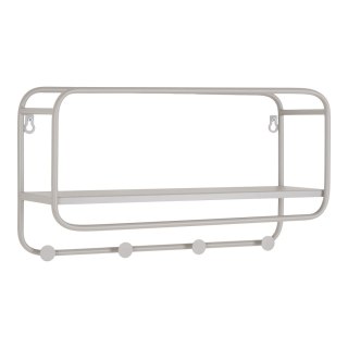Wieszak ścienny z półką Feira szary metalowy nowoczesny do przedpokoju 45 cm Intesi ( Rozmiar: uniwersalny )