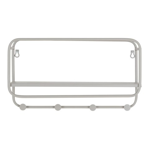 Wieszak ścienny z półką Feira szary metalowy nowoczesny do przedpokoju 45 cm Intesi ( Rozmiar: uniwersalny )
