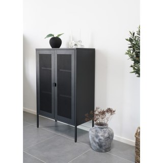 Witryna loftowa Melbourne czarna metalowa z szybą do salonu na książki i alkohol Intesi 80 cm ( Rozmiar: uniwersalny )