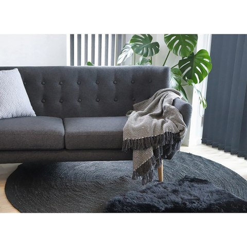 Futerko jagnięce czarne House Nordic poduszka dekoracyjna na krzesło do salonu 50x85 ( Rozmiar: uniwersalny )