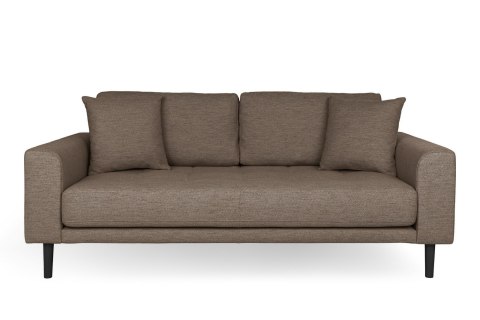 Sofa Lido 2,5 brązowa skandynawska trzyosobowa tapicerowana z podłokietnikami do salonu Intesi ( Rozmiar: uniwersalny )