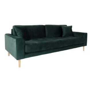Sofa Lido 3 osobowa skandynawska butelkowa zieleń aksamitna z podłokietnikami do salonu Intesi ( Rozmiar: uniwersalny )