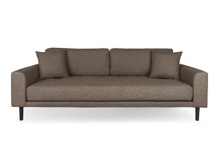 Sofa Lido 3 osobowa skandynawska tapicerowana brązowa z podłokietnikami do salonu Intesi ( Rozmiar: uniwersalny )