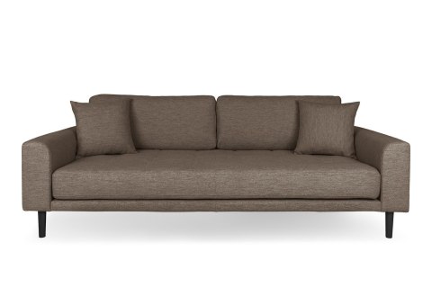 Sofa Lido 3 osobowa skandynawska tapicerowana brązowa z podłokietnikami do salonu Intesi ( Rozmiar: uniwersalny )