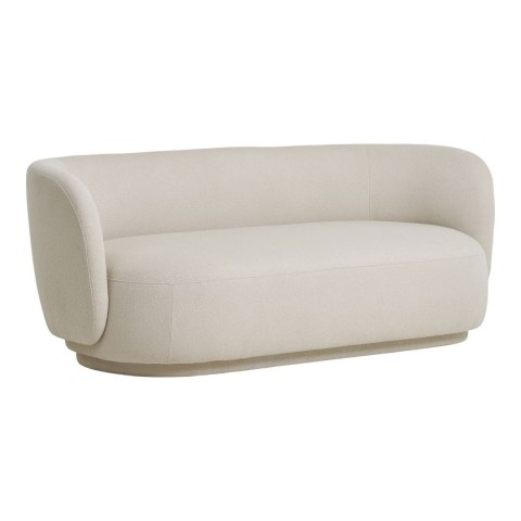 Sofa dwuosobowa Mykonos beżowa skandynawska tapicerowana do salonu na metalowych nogach ( Rozmiar: uniwersalny )