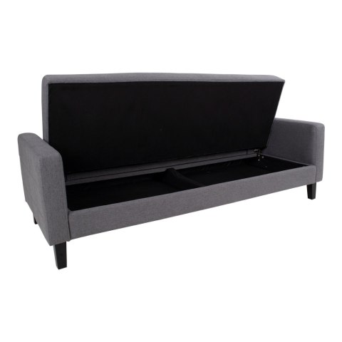 Sofa rozkładana Milton szara dwuosobowa z pojemnikiem na pościel do salonu styl skandynawski Intesi ( Rozmiar: uniwersalny )