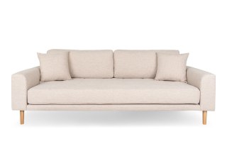Sofa skandynawska Lido 3 beżowa Intesi z podłokietnikami do salonu, tapicerowana, 3-osobowa ( Rozmiar: uniwersalny )