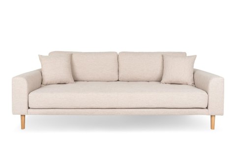 Sofa skandynawska Lido 3 beżowa Intesi z podłokietnikami do salonu, tapicerowana, 3-osobowa ( Rozmiar: uniwersalny )