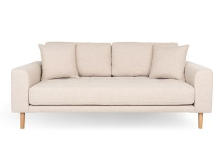 Sofa skandynawska Lido 3 osobowa beżowa z podłokietnikami do salonu Intesi na drewnianych nogach ( Rozmiar: uniwersalny )