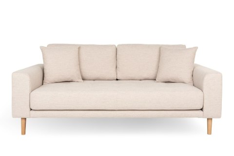 Sofa skandynawska Lido 3 osobowa beżowa z podłokietnikami do salonu Intesi na drewnianych nogach ( Rozmiar: uniwersalny )