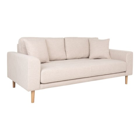 Sofa skandynawska Lido 3 osobowa beżowa z podłokietnikami do salonu Intesi na drewnianych nogach ( Rozmiar: uniwersalny )