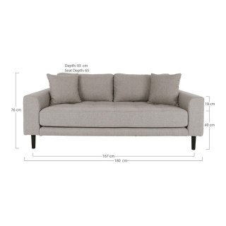 Sofa trzyosobowa Lido Intesi beżowa nowoczesna do salonu skandynawska z podłokietnikami ( Rozmiar: uniwersalny )