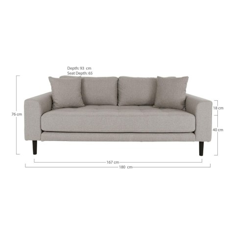 Sofa trzyosobowa Lido Intesi beżowa nowoczesna do salonu skandynawska z podłokietnikami ( Rozmiar: uniwersalny )