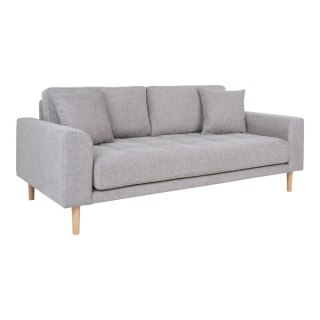 Sofa trzyosobowa Lido Intesi szara jasna skandynawska tapicerowana do salonu na drewnianych nogach ( Rozmiar: uniwersalny )