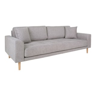 Sofa trzyosobowa Lido Intesi szara skandynawska z podłokietnikami do salonu na drewnianych nogach ( Rozmiar: uniwersalny )