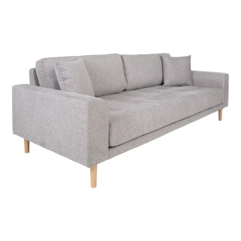 Sofa trzyosobowa Lido Intesi szara skandynawska z podłokietnikami do salonu na drewnianych nogach ( Rozmiar: uniwersalny )