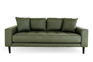 Sofa trzyosobowa Lido Intesi zielona skandynawska do salonu na czarnych drewnianych nogach ( Rozmiar: uniwersalny )