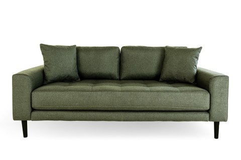 Sofa trzyosobowa Lido Intesi zielona skandynawska do salonu na czarnych drewnianych nogach ( Rozmiar: uniwersalny )