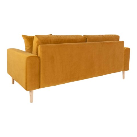 Sofa trzyosobowa Lido Intesi żółta aksamitna skandynawska z podłokietnikami do salonu ( Rozmiar: uniwersalny )
