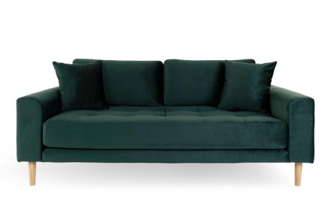 Sofa trzyosobowa welurowa Lido Intesi butelkowa zieleń skandynawska do salonu z podłokietnikami ( Rozmiar: uniwersalny )