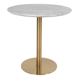 Stół okrągły Bolzano 90 cm szary marmur złoty nowoczesny do jadalni House Nordic ( Rozmiar: uniwersalny )