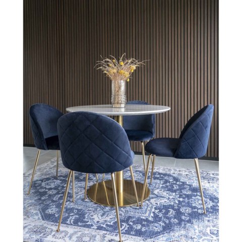 Stół okrągły Bolzano 90 cm szary marmur złoty nowoczesny do jadalni House Nordic ( Rozmiar: uniwersalny )