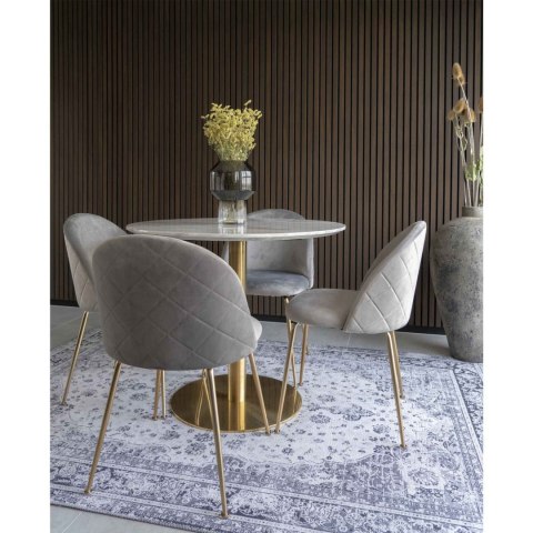 Stół okrągły Bolzano 90 cm szary marmur złoty nowoczesny do jadalni House Nordic ( Rozmiar: uniwersalny )