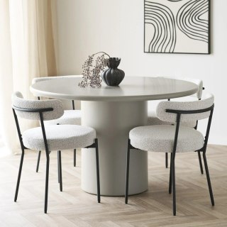 Stół okrągły Nagano 120 cm beżowy nowoczesny do jadalni i salonu ( Rozmiar: uniwersalny )