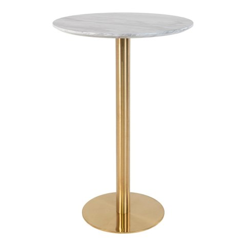 Stół okrągły barowy Bolzano glamour marmur złoty połysk do kuchni i jadalni 70 cm ( Rozmiar: uniwersalny )