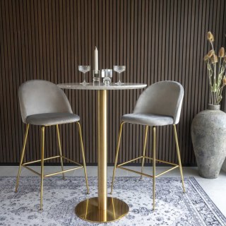 Stół okrągły barowy Bolzano glamour marmur złoty połysk do kuchni i jadalni 70 cm ( Rozmiar: uniwersalny )