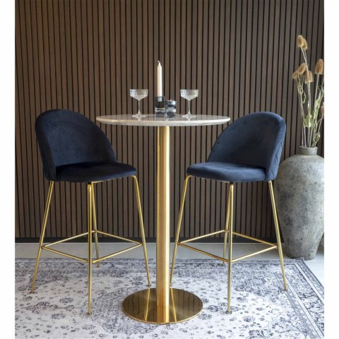 Stół okrągły barowy Bolzano glamour marmur złoty połysk do kuchni i jadalni 70 cm ( Rozmiar: uniwersalny )