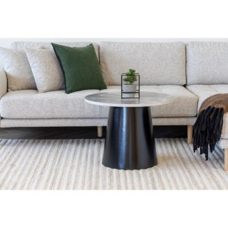 Stolik kawowy Brito 60 cm okrągły szary marmur loft do salonu ( Rozmiar: uniwersalny )