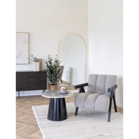 Stolik kawowy Brito 60 cm okrągły szary marmur loft do salonu ( Rozmiar: uniwersalny )