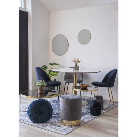 Stolik kawowy okrągły glamour Bolzano 110 cm biały marmur ze złotą nogą do salonu Intesi ( Rozmiar: uniwersalny )